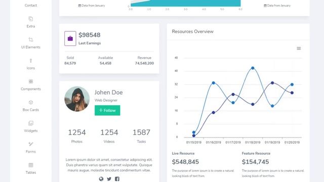 DashboardX Minimal Dark Bootstrap Admin Template смотреть онлайн