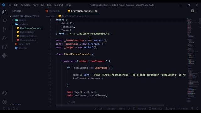 6a How to import First Person Controls from local file in three.js смотреть онлайн