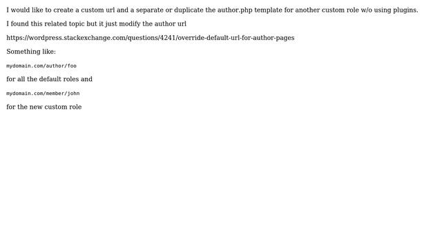 Wordpress: Custom author url and page for another role смотреть онлайн