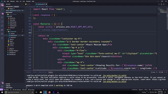 5. Making an API Call | React Weather App | Parenthesis смотреть онлайн