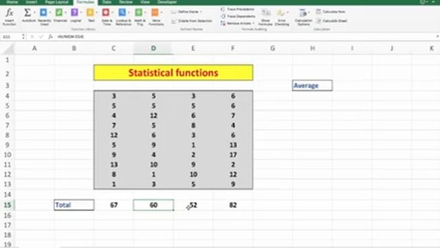 Basic Excel Understanding the theory and use of statistical functions SUM, AVERAGE, COUNT смотреть онлайн