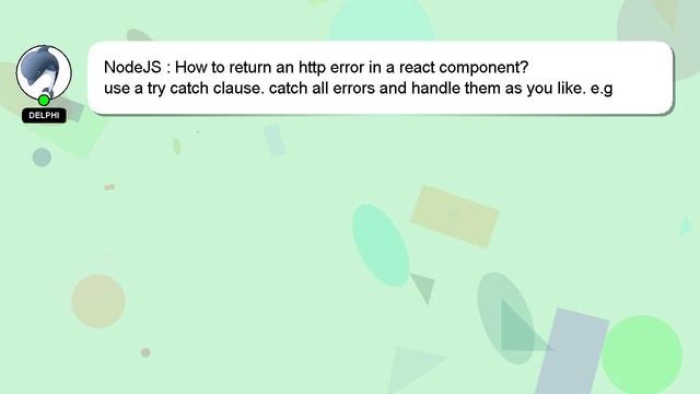 NodeJS : How to return an http error in a react component? смотреть онлайн