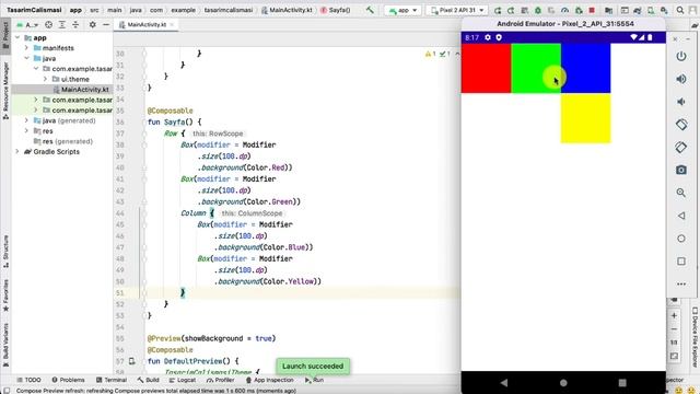 Jetpack Compose - Column - Row - Box Karışık Kullanım смотреть онлайн