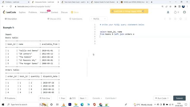 1098. Unpopular Books| Leetcode SQL Medium смотреть онлайн