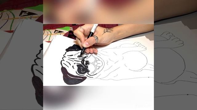 Мопс. Как рисовать. Как нарисовать. Рисунок карандашом. Простой. To draw. Рисование. Детский рисуно смотреть онлайн