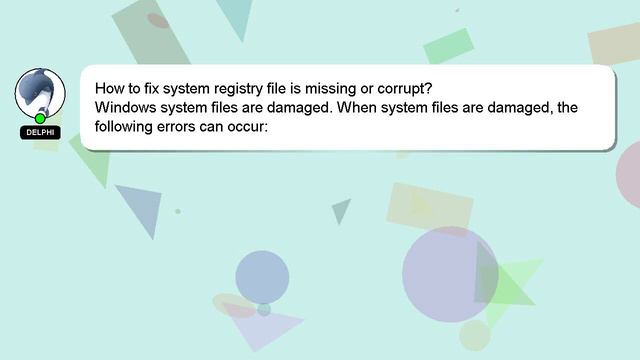 How to fix system registry file is missing or corrupt? смотреть онлайн