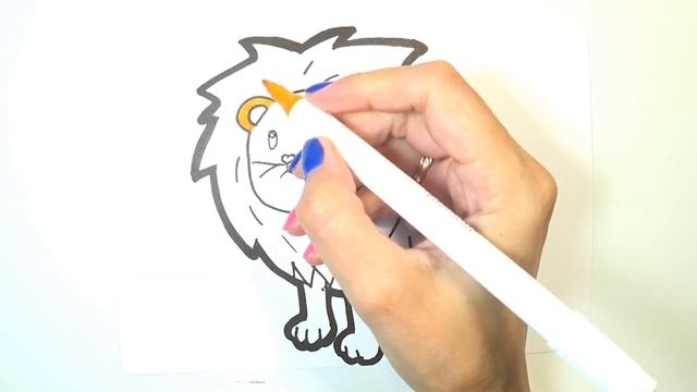 Как нарисовать льва / draw a lion / coloring / Раскраска смотреть онлайн