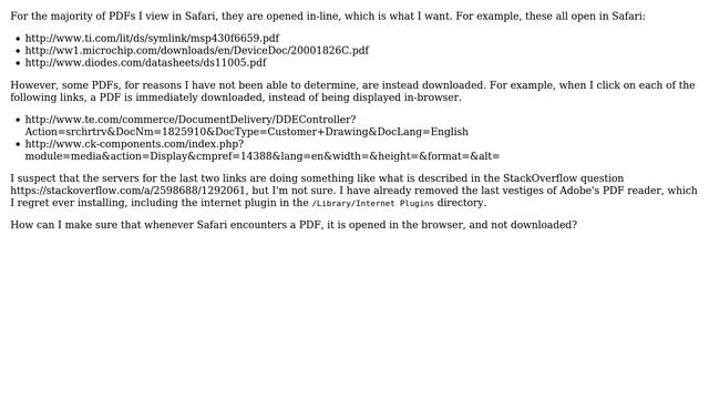 Apple: How To Make Safari Open All PDFs In-browser?