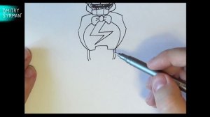 Как нарисовать Глэмрок Фредди, ФНАФ 9, How to draw Glamrock Freddy, FNAF 9