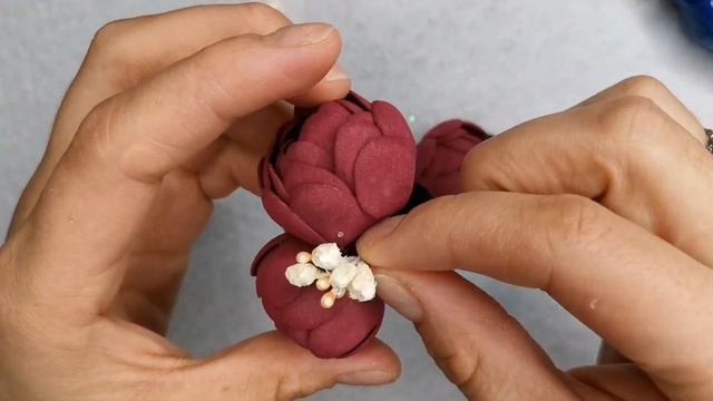 "Бордовый цветок"/"Burgundy flower" #flower#ручнаяработа#цветок#фоамиран смотреть онлайн