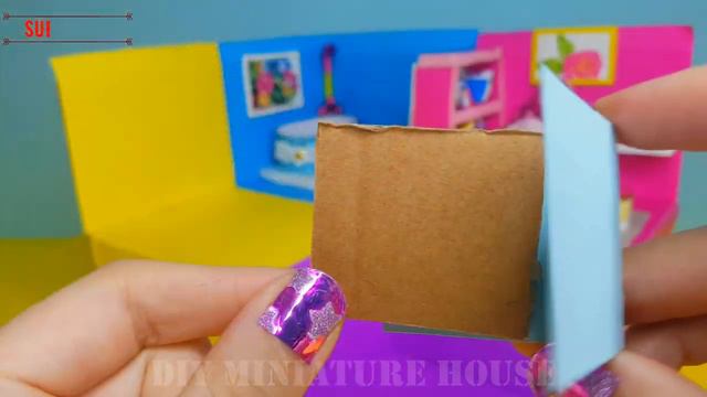 DIY Cardboard Mini House | How to make Miniature Room | with decor room, bedroom, bathroom, family смотреть онлайн