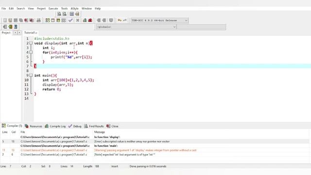 [Error] subscripted value is neither array nor pointer nor vector смотреть онлайн