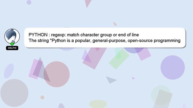PYTHON : regexp: match character group or end of line смотреть онлайн