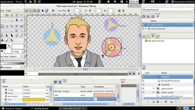 Шаблон персонажа для быстрой анимации в Synfig