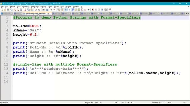 Python String Formatting || Python Strings || Python print() function with Format Specifiers || #68 смотреть онлайн