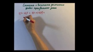 Сложение и вычитание десятичных дробей произвольного знака