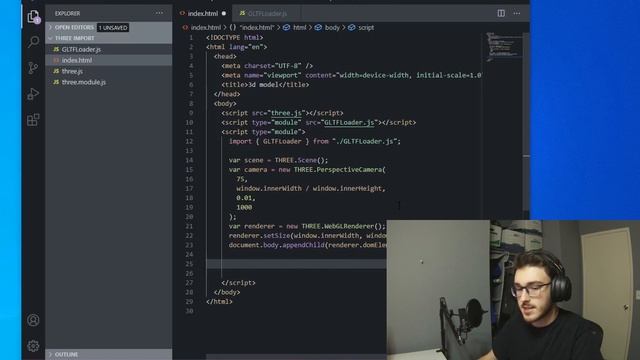 Display your own 3D Model with Javascript | three.js смотреть онлайн