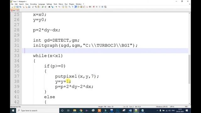 Program in C++ to draw a line using Bresenham's Method | Programming | Learning Passion смотреть онлайн
