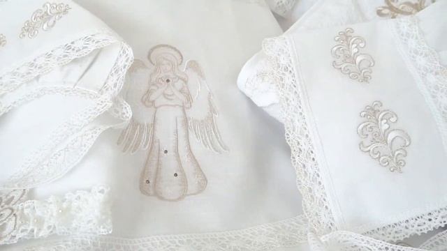 Платье, кружевное полотенце, повязка и набор "София" для Крещения - мастерская "Крестильное" смотреть онлайн