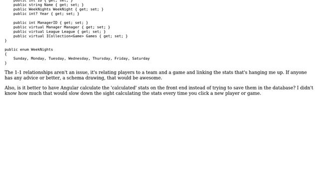 Code Review: Entity Framework Code First Softball Stats Database Schema смотреть онлайн