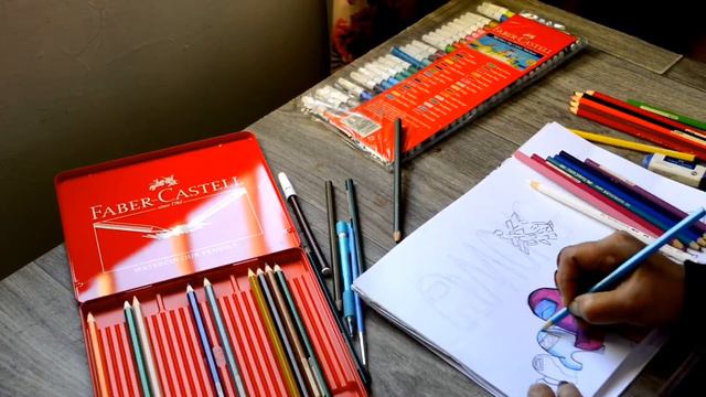 Watercolor Pencil Tutorial | For Beginners | Among Us | Water Color Drawing 🎨 смотреть онлайн