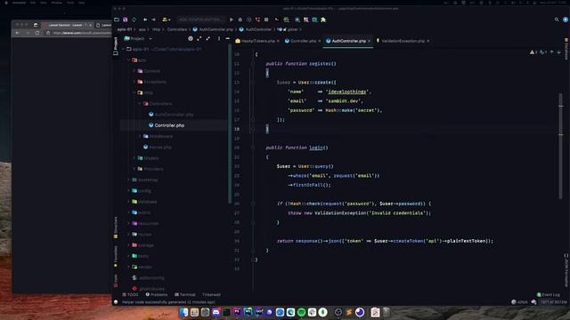 Laravel Sanctum - Basic api setup & token creation смотреть онлайн