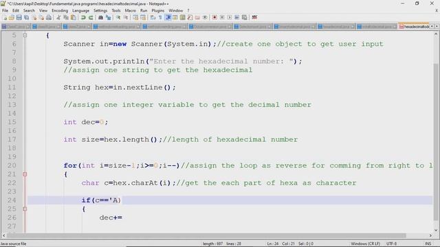 How to write the java program to convert from the hexadecimal to decimal number? смотреть онлайн