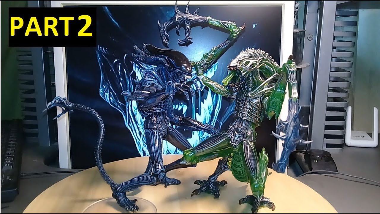 Comparison! 2016 Neca Gorilla Alien vs Mantis Alien, Series 10, from Kenner Tribute Line! смотреть онлайн