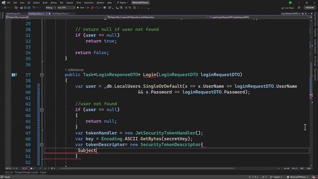 4 Защита доступа в Minimal API, настройка аутентификации пользователей в репозитории в minimal API смотреть онлайн