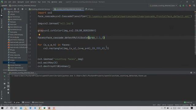 Counting detected faces in python using opencv | Love Programming | Python | Pycharm | смотреть онлайн