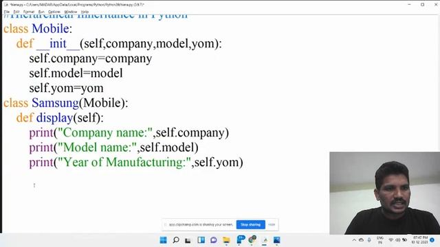 HIERARCHICAL INHERITANCE WITH REALTIME EXAMPLE IN PYTHON смотреть онлайн
