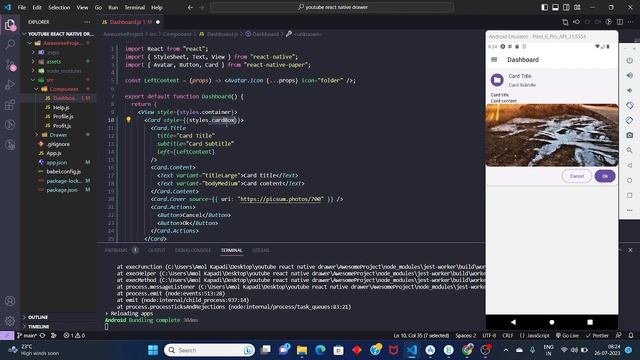 React Native Responsive Card Design using React Native Paper | How to use React Native paper смотреть онлайн
