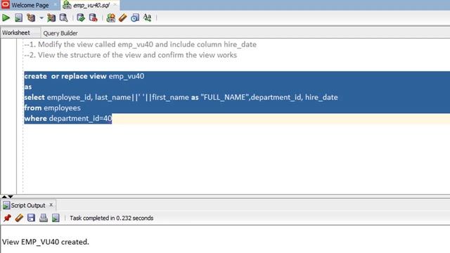 Oracle SQL How to modify view Part II - Lesson 122 смотреть онлайн
