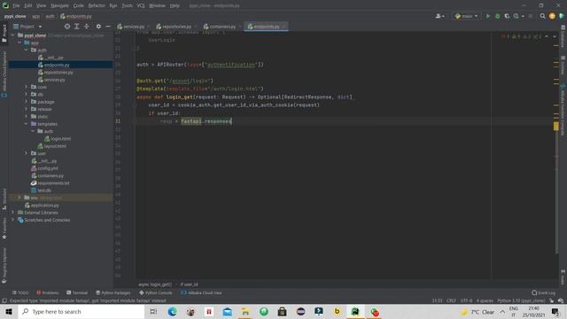 PYPI CLONE avec FastAPI + Dependency Injection +Docker: création de l'endpoint login [14/50] смотреть онлайн