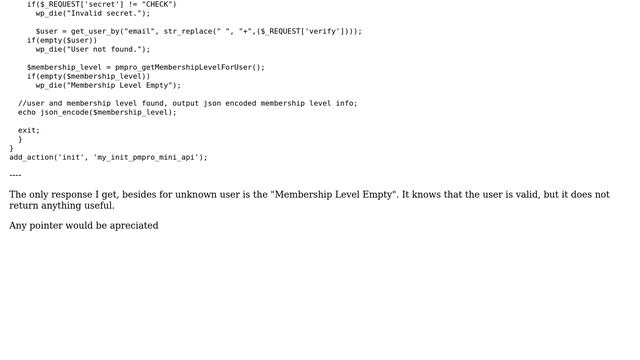 Wordpress: How to get membership level for specific user email? смотреть онлайн