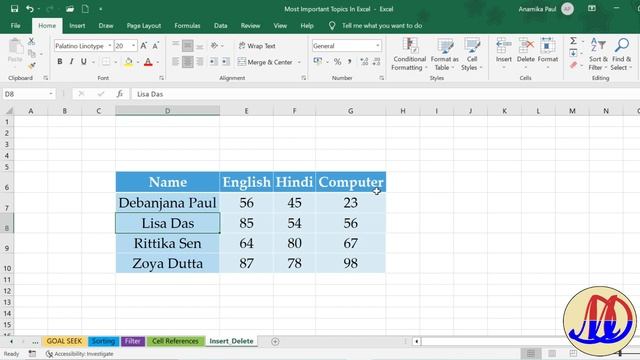 How to Insert and Delete Row Column and Cell in Excel | Excel tutorial | In Bengali | 07 смотреть онлайн