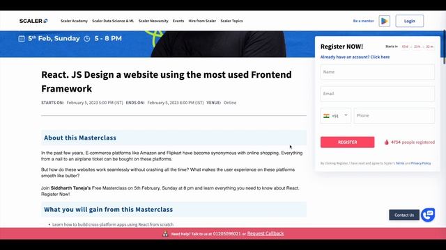 Free React JS Course with Free Certificate by Scaler | Tamil смотреть онлайн