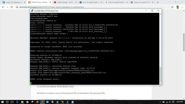 how to Restore database in oracle using RMAN | oracle database installtion | sinhala part 8 смотреть онлайн