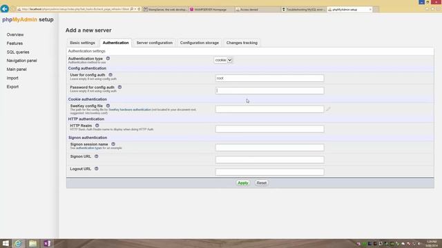 wamp phpMyAdmin error #1045 - Access denied for user root@locahost Fixed! смотреть онлайн