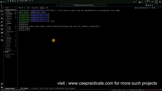 Clone Implementation of Postgresql RDBMS in C смотреть онлайн