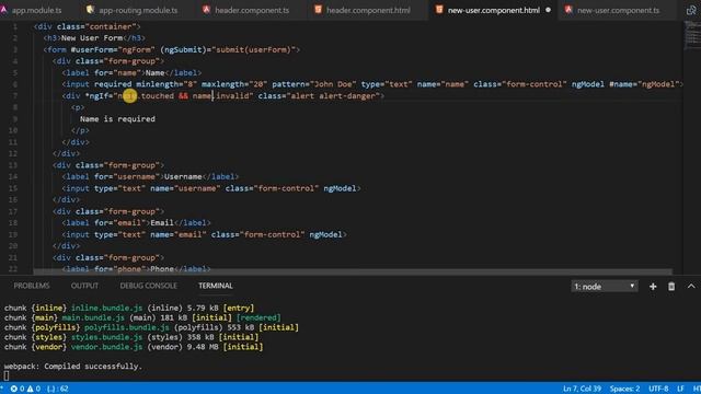 Angular Training Part 6 - Applying Field Validations to FormControls on a Template Driven Form смотреть онлайн