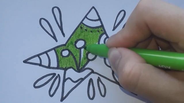 Рисуем звезду. Раскраска звездочка для детей. How to Draw a star. смотреть онлайн