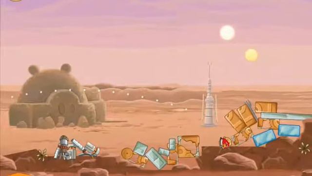 Angry Birds Star Wars, Stage 1-2 Tatooine (3 Star Walkthrough) смотреть онлайн