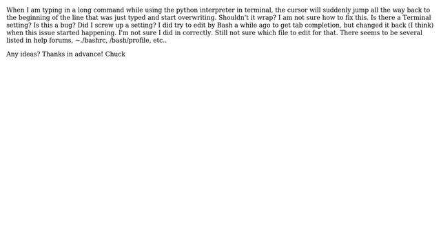 Ubuntu: jumping cursor when using python interpreter in terminal смотреть онлайн