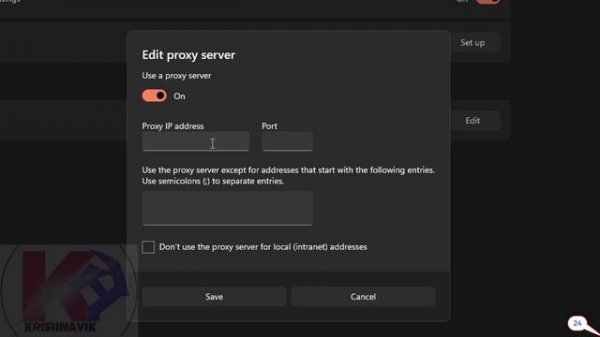 Proxy Client Configuration on Windows 11 through Edge Browser