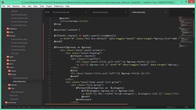 PHP Beginner Tutorial Laravel Forum Software Part 10 смотреть онлайн