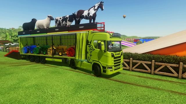 TRANSPORT ANIMALS AND PORSCHE TRACTORS WITH SCANIA TRUCK - Farming Simulator 22 смотреть онлайн