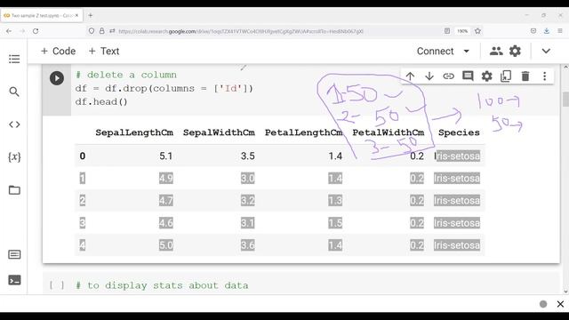 Two samples Z-test on iris dataset in python | Split data into train n test | label encoding | Hind смотреть онлайн