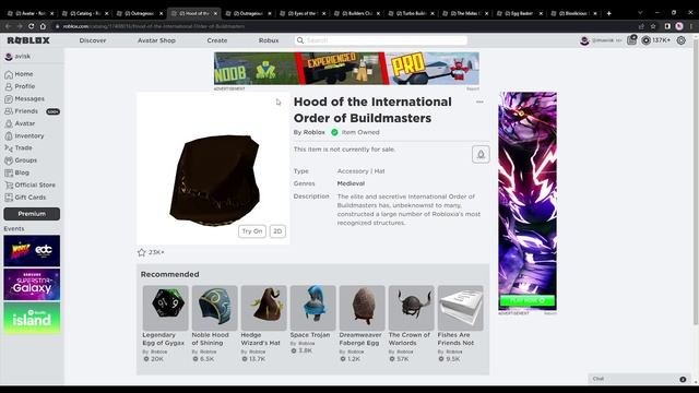 Roblox Builders Club Item went Limited (Outrageous Builders Club Hard Hat) смотреть онлайн