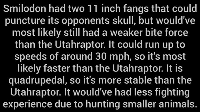 Utahraptor Ostrammaysi Vs Smilodon Populator смотреть онлайн